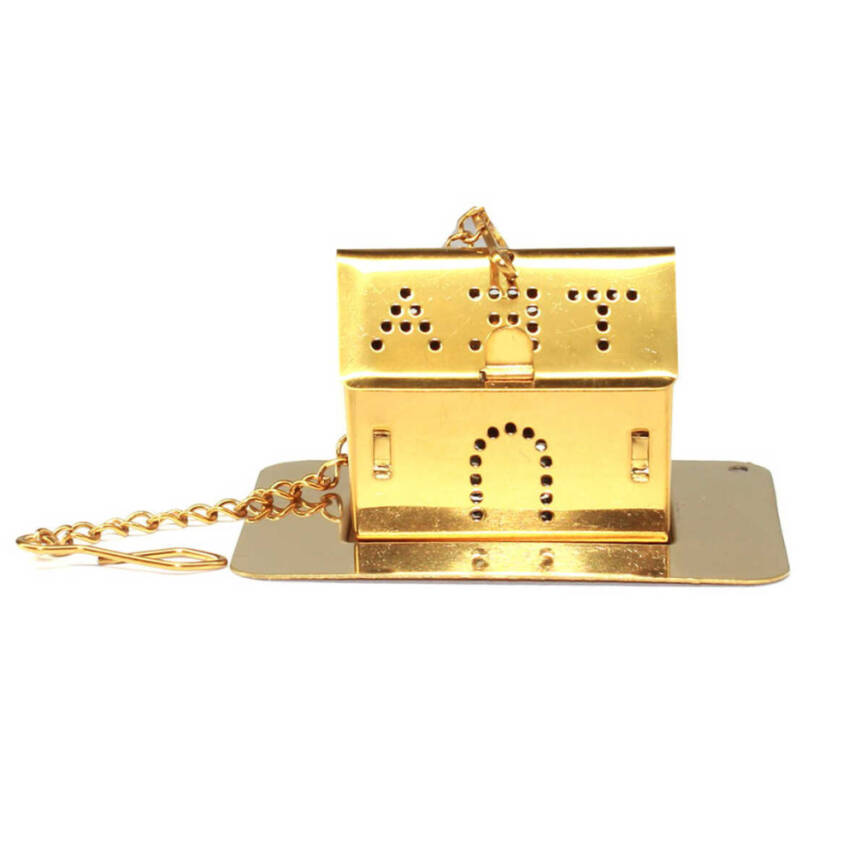 Ev Tasarımlı Gold Paslanmaz Çelik Çay Süzgeci - 3