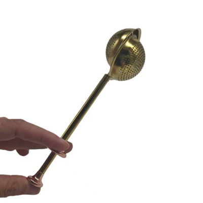 Gold Renkli Paslanmaz Çelik Pratik Çay Süzgeci - 4