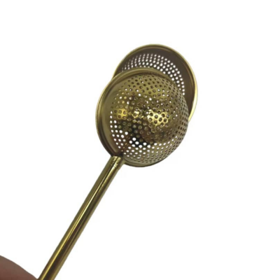 Gold Renkli Paslanmaz Çelik Pratik Çay Süzgeci - 2