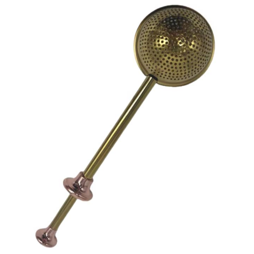 Gold Renkli Paslanmaz Çelik Pratik Çay Süzgeci - 1