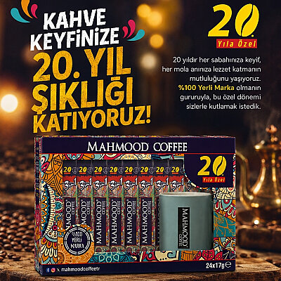 Mahmood Coffee 3'ü 1 Arada Hazır Kahve 24 Adet x 17 G (20. yıl)