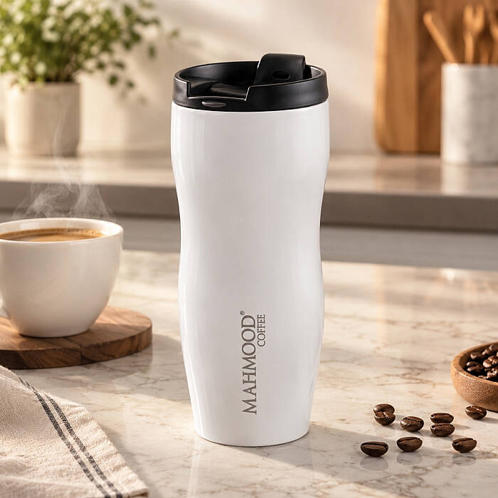 Mahmood Coffee Beyaz Termos 400 ml - 3
