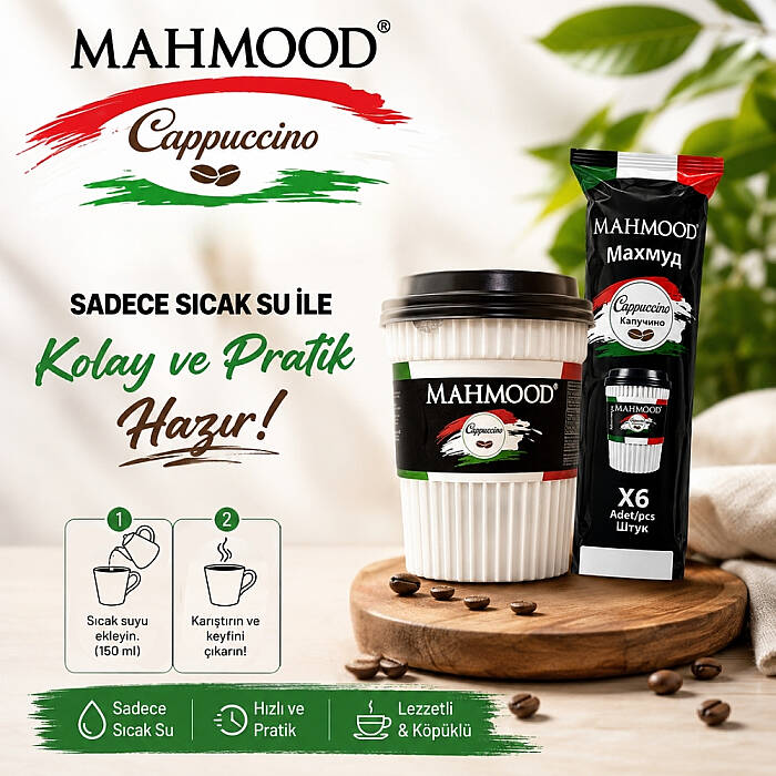Mahmood Coffee Cappuccino Hazır Bardak Kahve 25 Gram x 6 Adet - 3