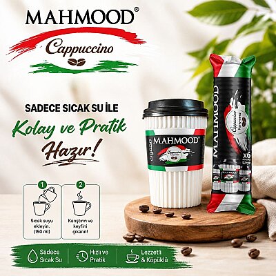Mahmood Coffee Cappuccino Hazır Bardak Kahve 25 Gram x 6 Adet - 3