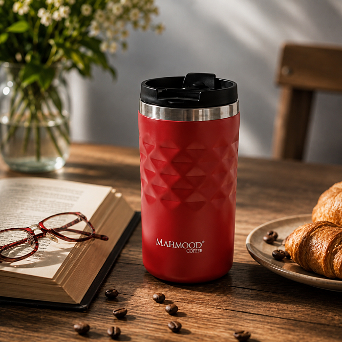 Mahmood Coffee Çelik Termos Kırmızı 300 ml  - 4