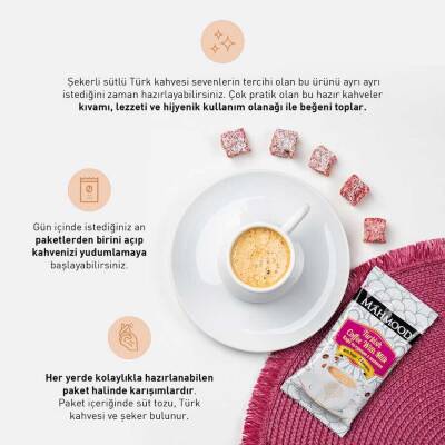 Mahmood Coffee Hazır Türk Kahvesi Sütlü Şekerli 25 g x 12 adet - 3