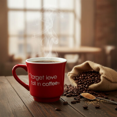 Mahmood Coffee Kırmızı Mottolu Porselen Kupa  - 2