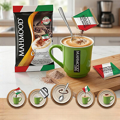 Mahmood Coffee Klasik Choco Granüllü Şekersiz Cappuccino 20 Adet x 13,7 G - 3