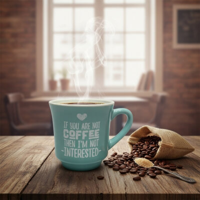 Mahmood Coffee Mavi Mottolu Porselen Kupa   - 2