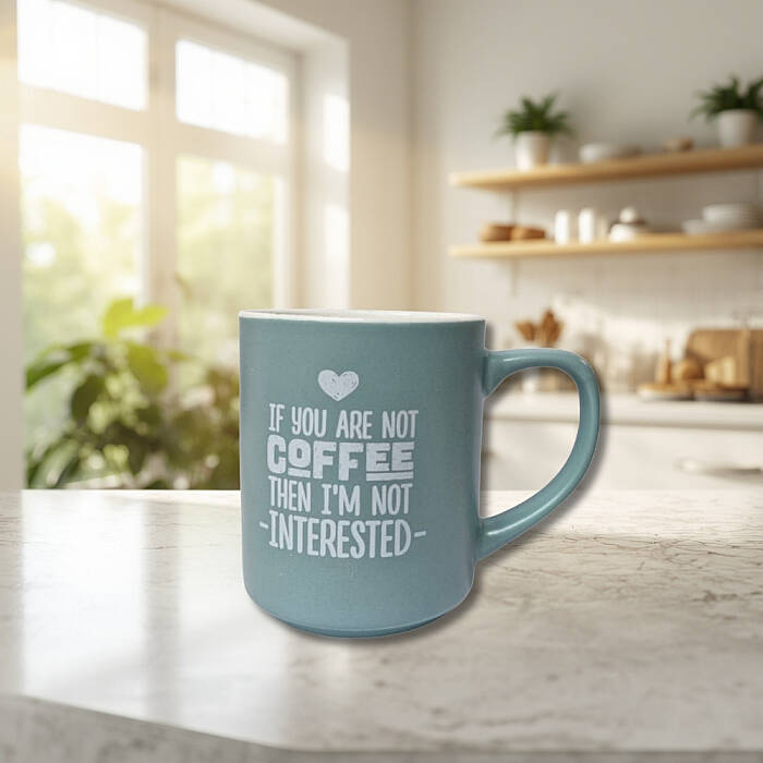 Mahmood Coffee Mavi Mottolu Porselen Kupa   - 4