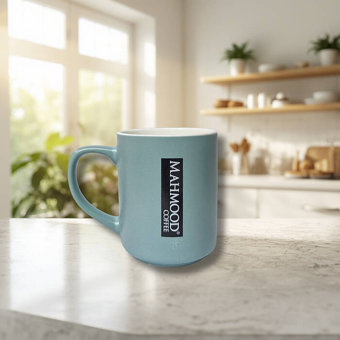 Mahmood Coffee Mavi Mottolu Porselen Kupa   - 3
