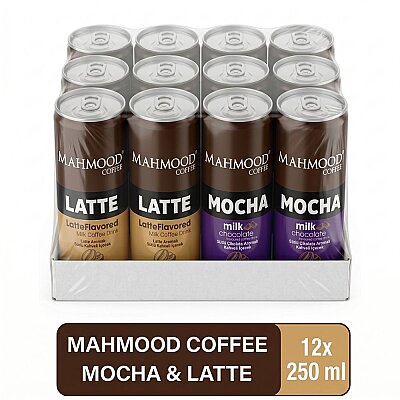 Mahmood Coffee Mocha ve Latte 250 ml Soğuk Kahve Seti - 12 Adet (6 Mocha & 6 Latte)