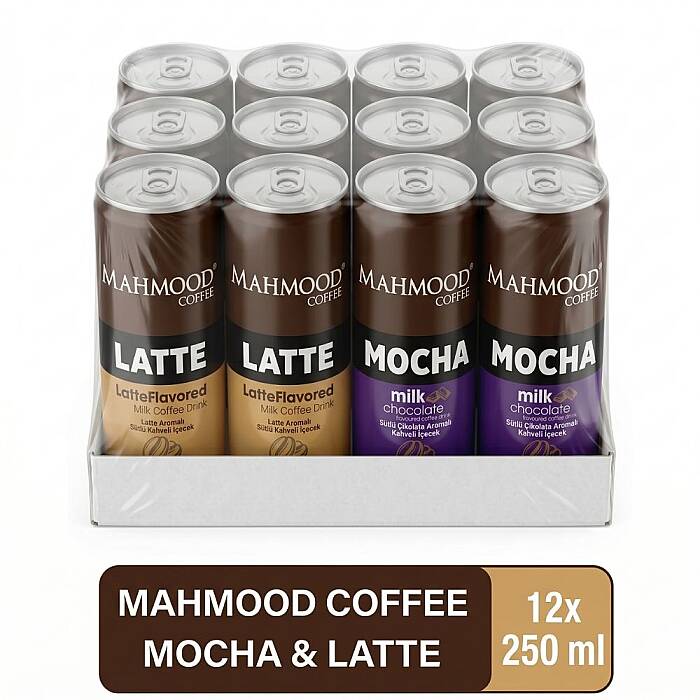 Mahmood Coffee Mocha ve Latte 250 ml Soğuk Kahve Seti - 12 Adet (6 Mocha & 6 Latte) - 1