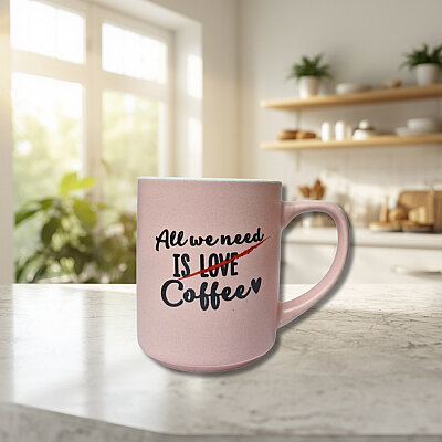 Mahmood Coffee Pembe Mottolu Porselen Kupa - 4