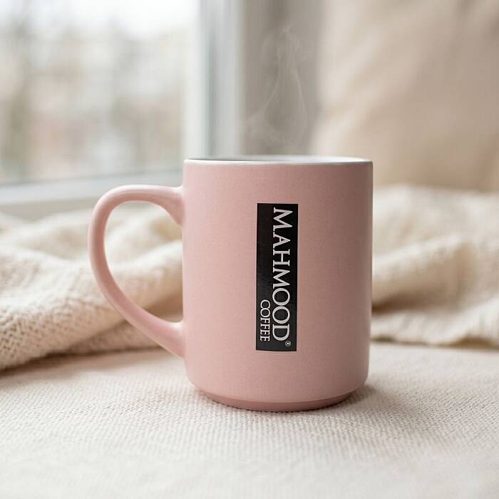 Mahmood Coffee Pembe Mottolu Porselen Kupa - 1