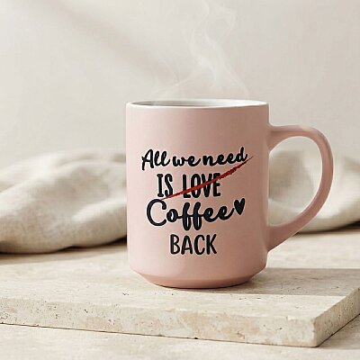 Mahmood Coffee Pembe Mottolu Porselen Kupa - 2