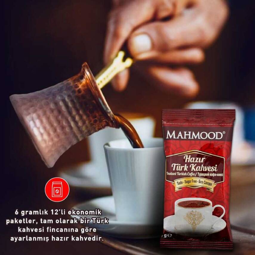 Mahmood Coffee Sade Hazır Türk Kahvesi  6 g x 12 adet - 3