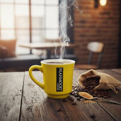 Mahmood Coffee Sarı Mottolu Porselen Kupa