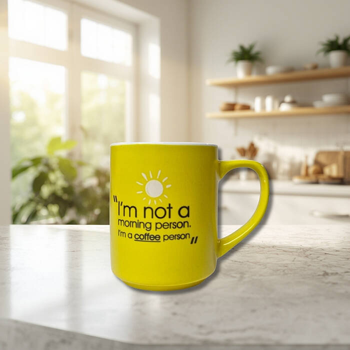 Mahmood Coffee Sarı Mottolu Porselen Kupa - 4
