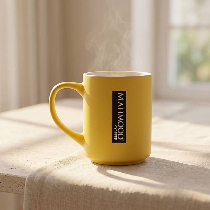 Mahmood Coffee Sarı Mottolu Porselen Kupa - 1