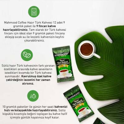 Mahmood Coffee Şekerli Hazır Türk Kahvesi 9 g x 12 adet - 4