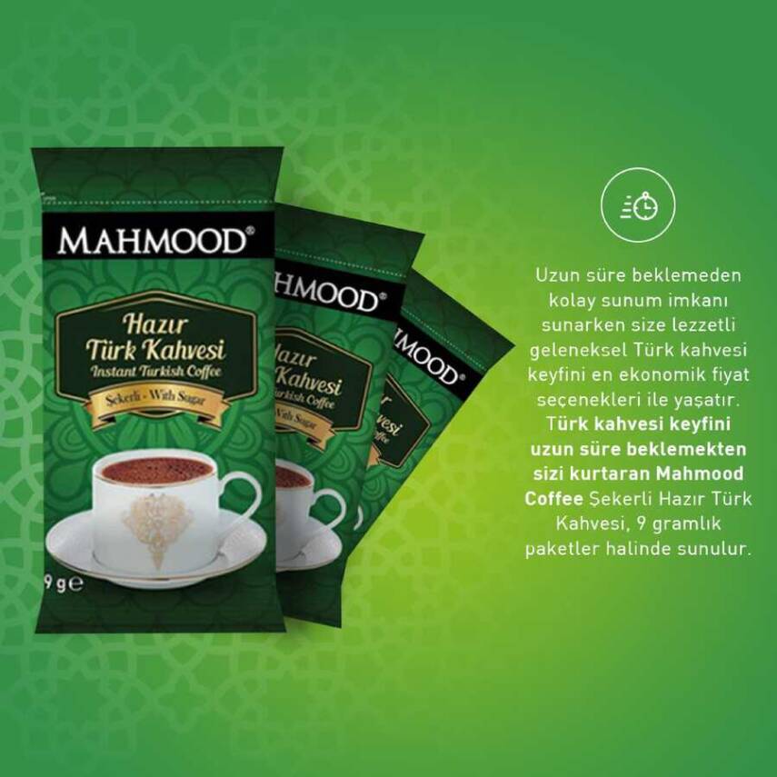 Mahmood Coffee Şekerli Hazır Türk Kahvesi 9 g x 12 adet - 5