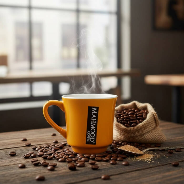 Mahmood Coffee Turuncu Mottolu Porselen Kupa  - 1