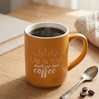 Mahmood Coffee Turuncu Mottolu Porselen Kupa  - 2