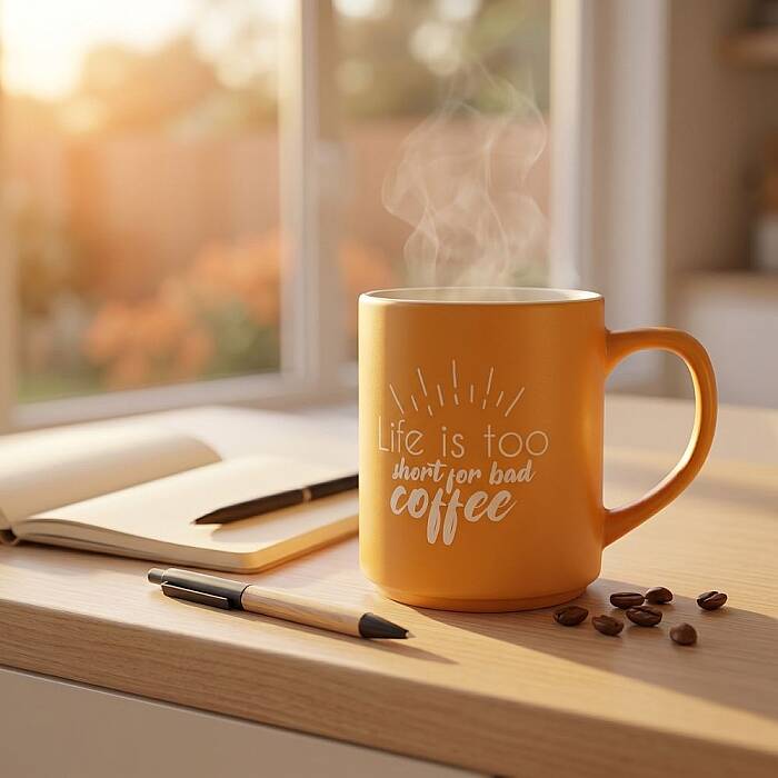 Mahmood Coffee Turuncu Mottolu Porselen Kupa  - 3