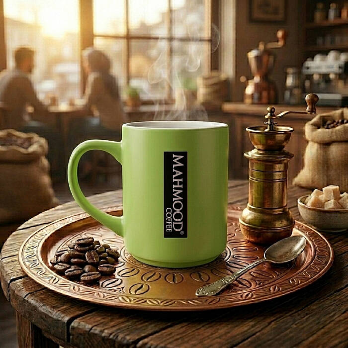 Mahmood Coffee Yeşil Mottolu Porselen Kupa - 1
