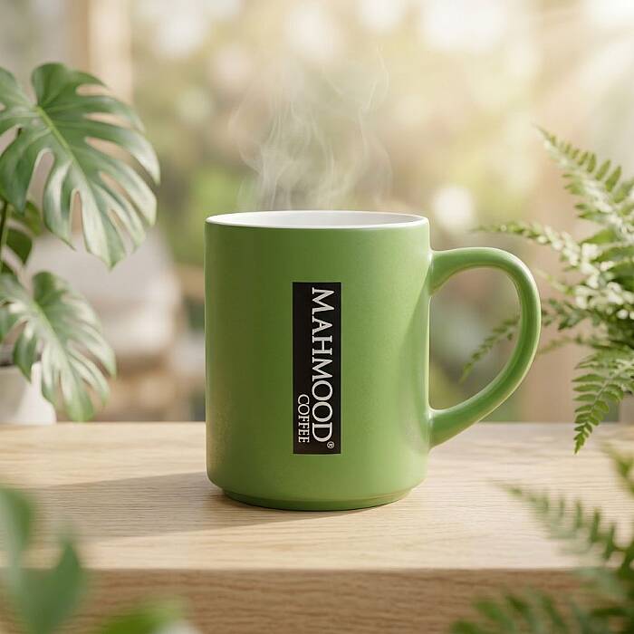Mahmood Coffee Yeşil Mottolu Porselen Kupa - 1