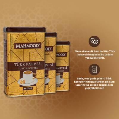 Mahmood Orta Kavrulmuş Türk Kahvesi Metal Kutu 220 G - 3