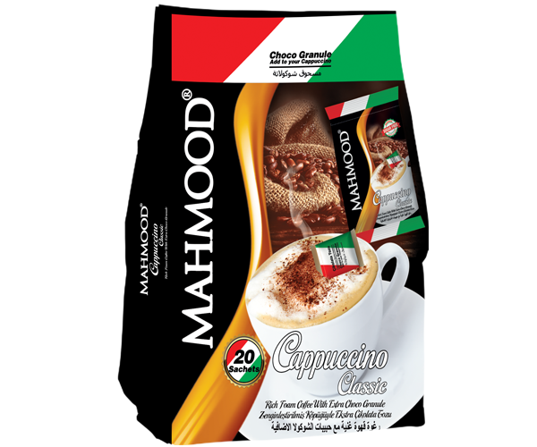 Пакет с 20 пакетиками кофе Cappuccino без сахара с шокогранулами 