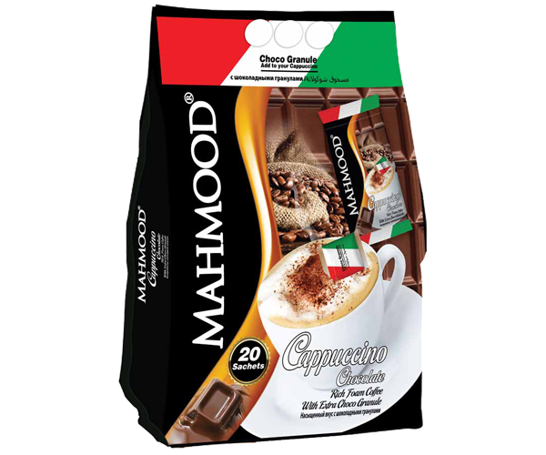 Пакет с 20 пакетиками  Cappuccino с шокогранулами и ароматом шоколада