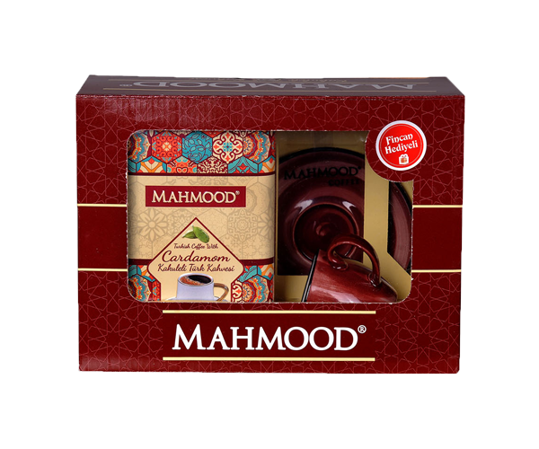 Türkischer Kaffee mit Kardamom Cup Set Geschenk 200 gr Box