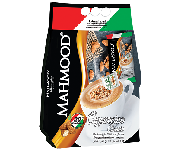 Пакет с 20 пакетиками кофе Cappuccino с кусочками миндаля