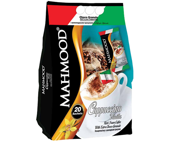 Пакет с 20 пакетиками кофе Cappuccino с шокогранулами и ароматом ванили