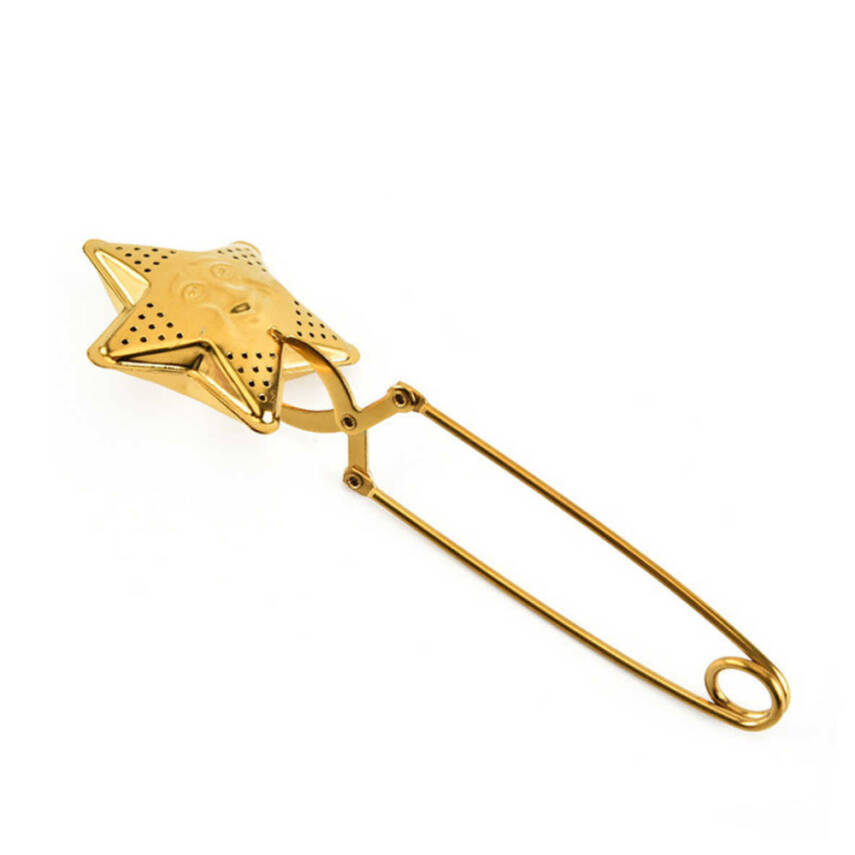 Yıldız Tasarımlı Gold Paslanmaz Çelik Çay Süzgeci - 2